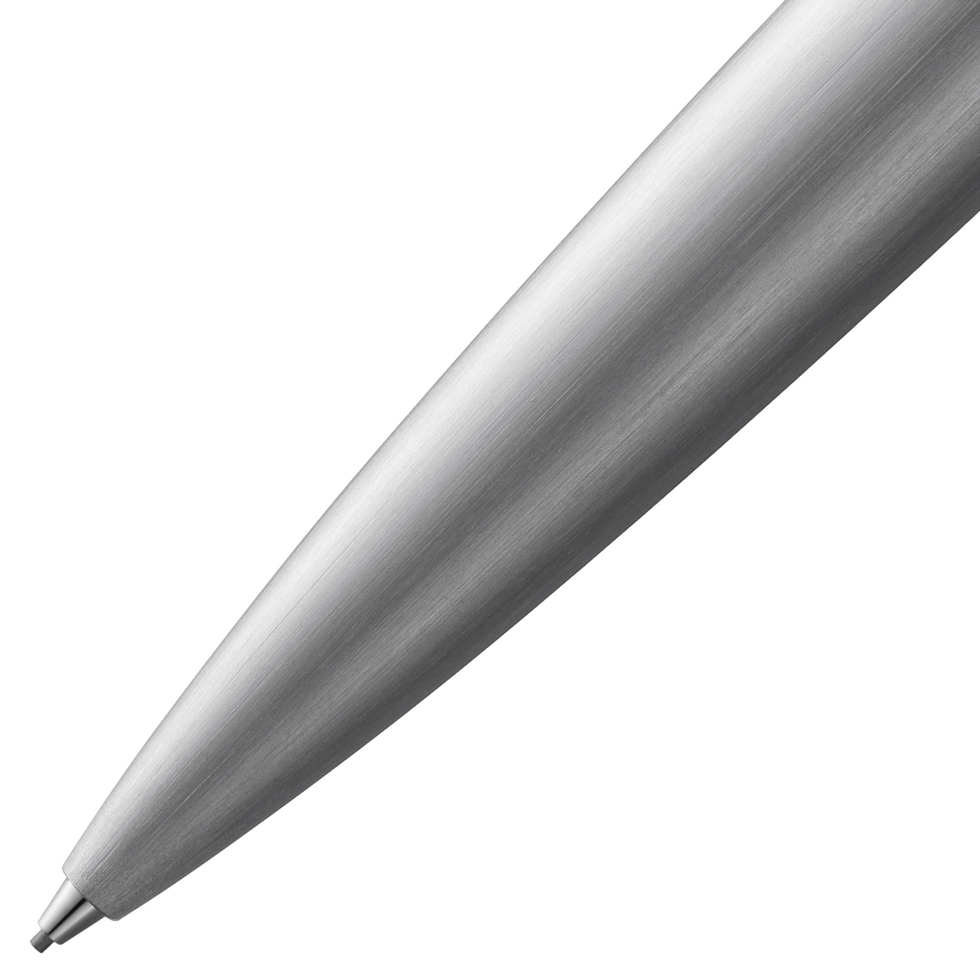 close-up of A silver LAMY 2000 mechanical pencil