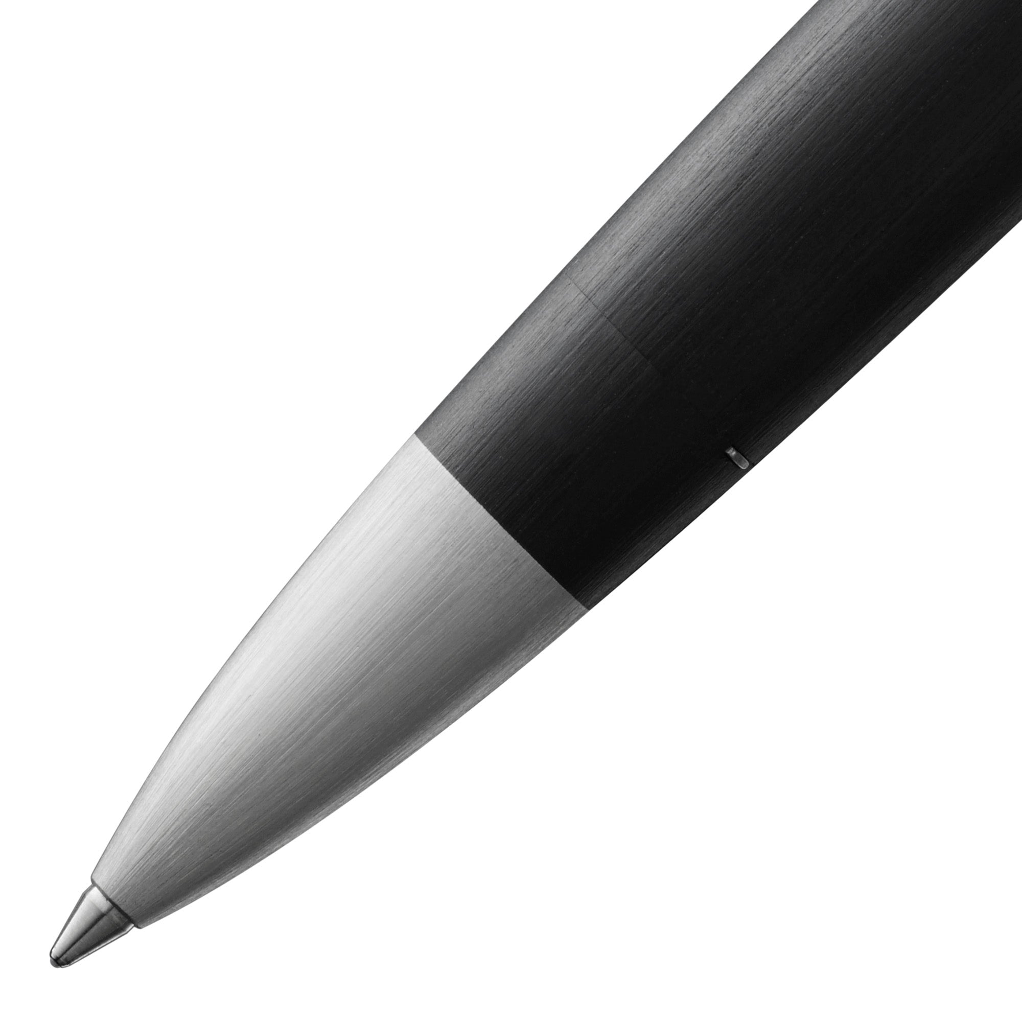close-up of LAMY 2000 black rollerball pen