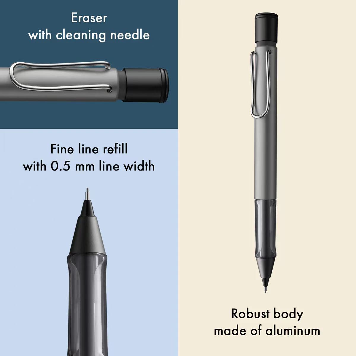 lamy al-star graphite mechanical pencil with features