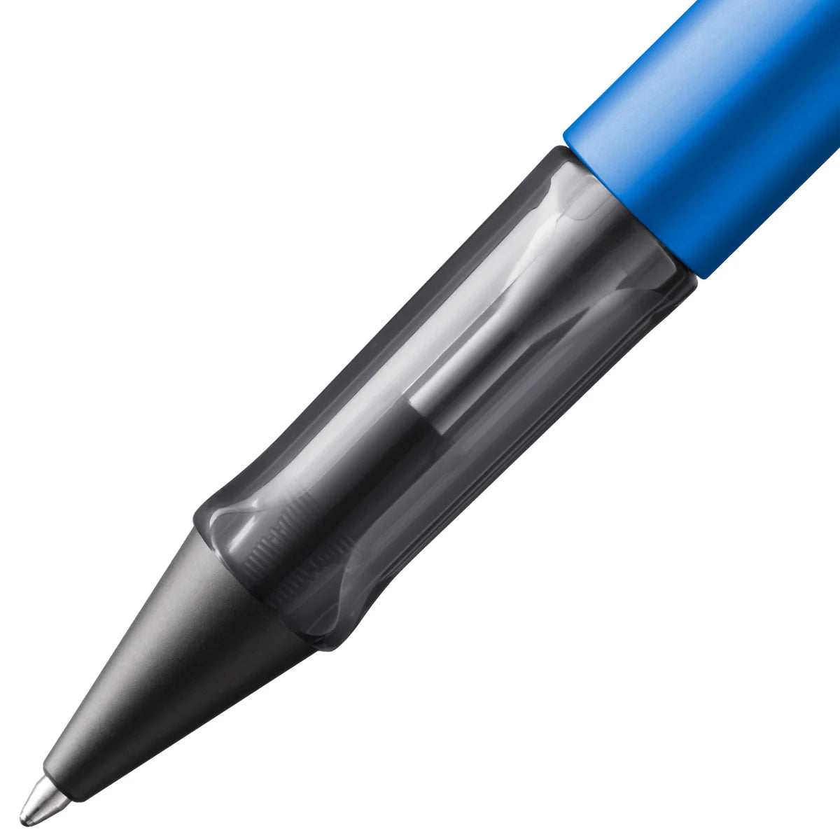 close-up of LAMY AL-star ocean blue ballpoint pen