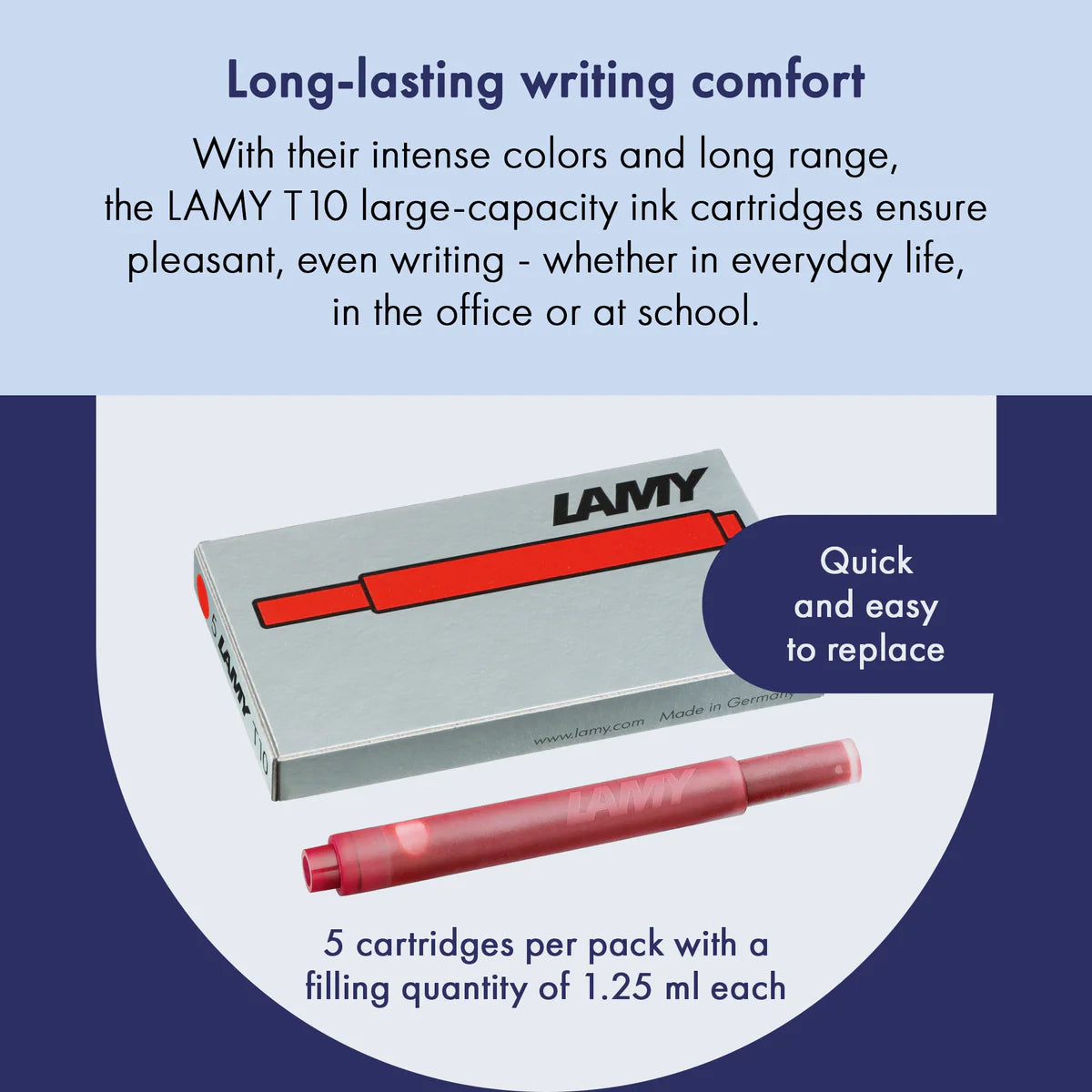 LAMY T10 ink cartridges - red