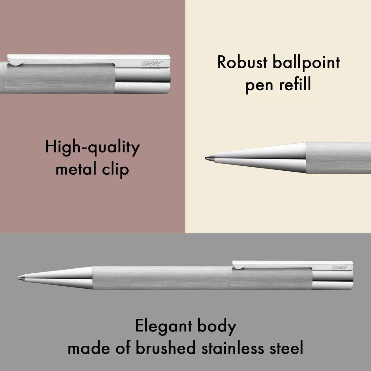 lamy scala brushed ballpoint pen with text highlighting features