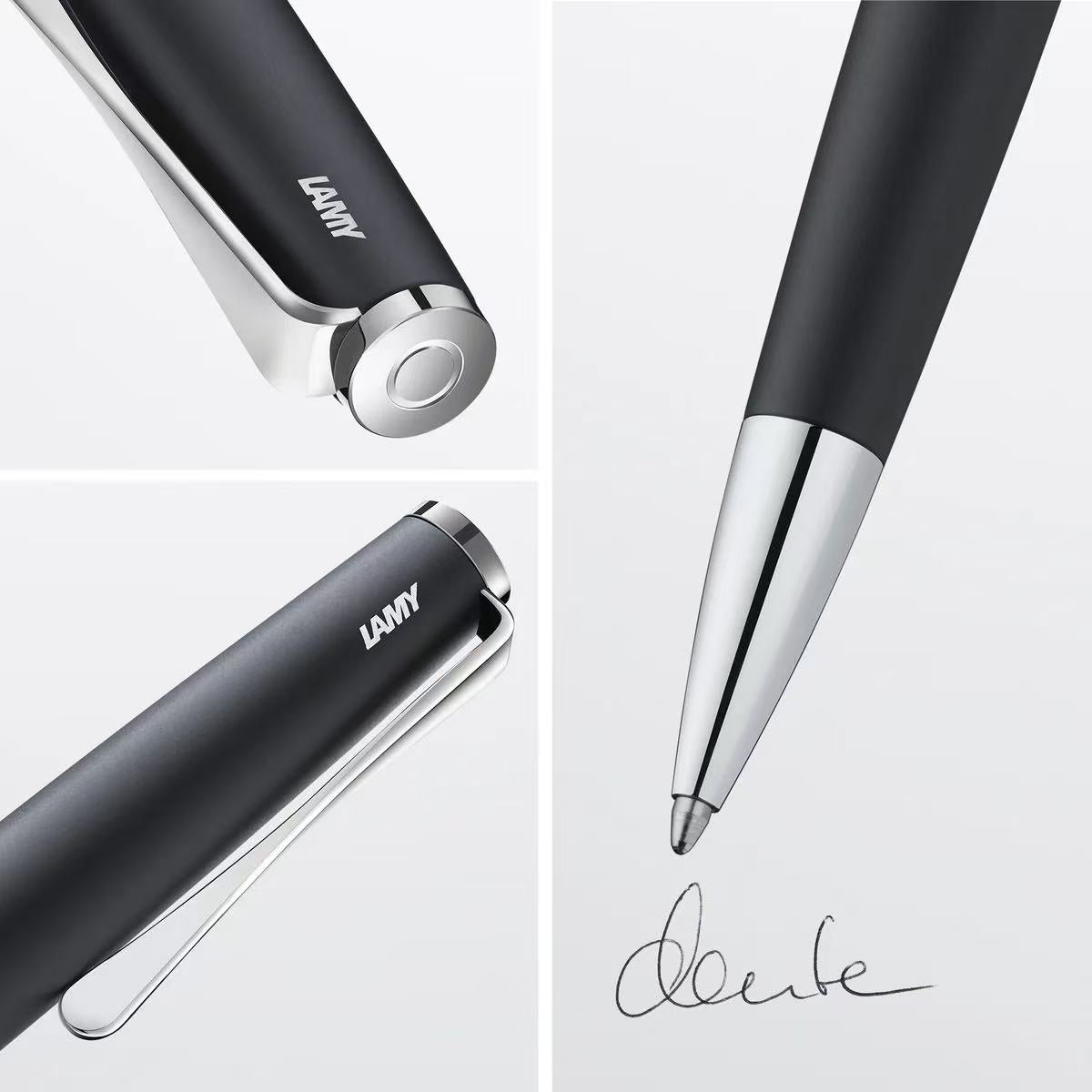 features of LAMY studio matt black ballpoint pen