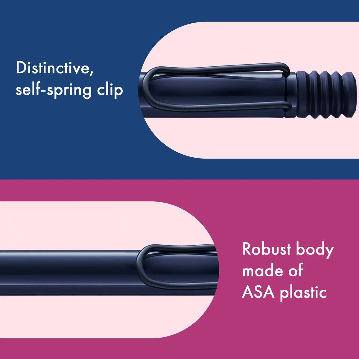 features of LAMY safari dark dust ballpoint pen
