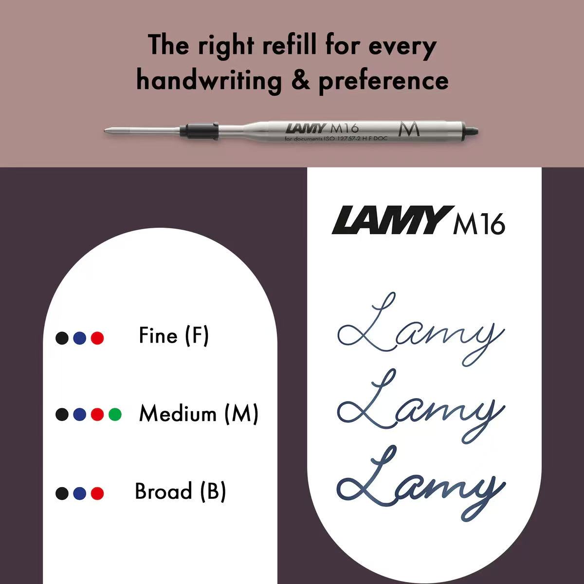 LAMY M 16 chart