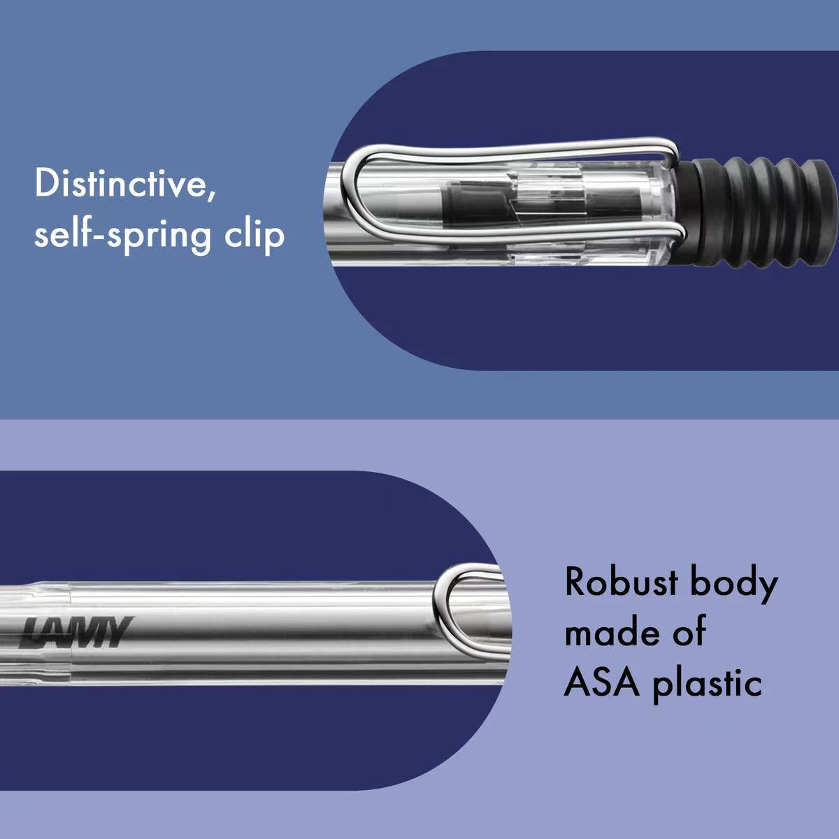 features of LAMY safari vista transparent ballpoint pen