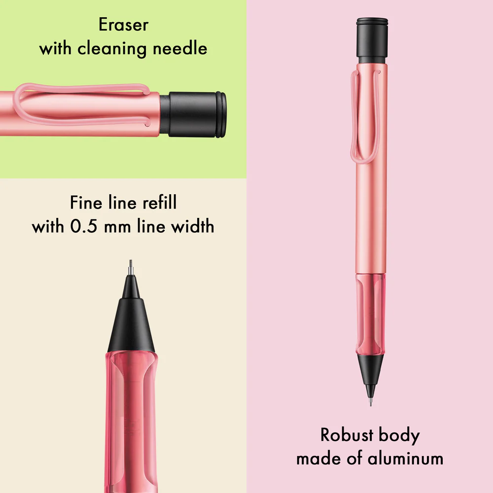 lamy al-star flamingo mechanical pencil with features