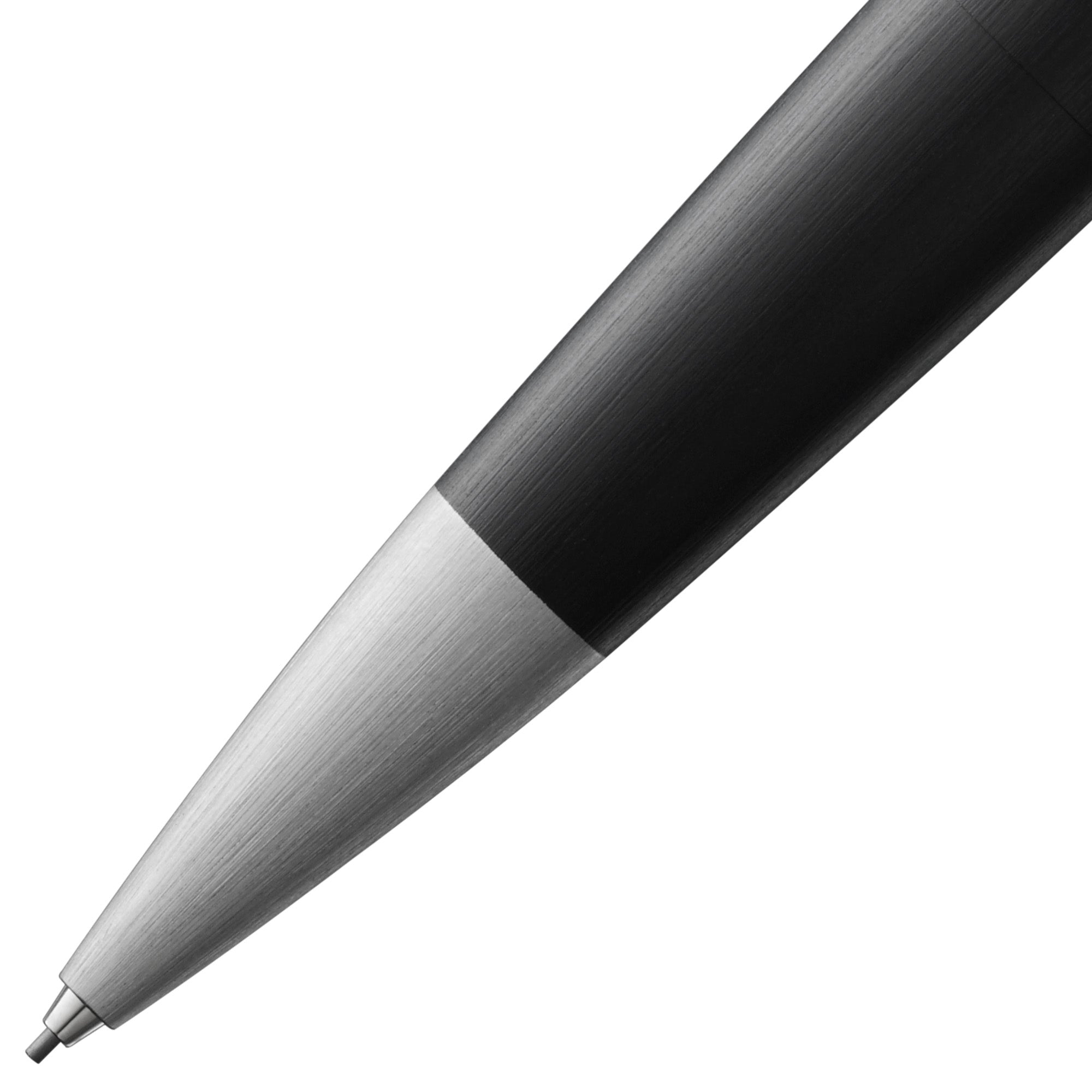 close-up of lamy 2000 black mechanical pencil
