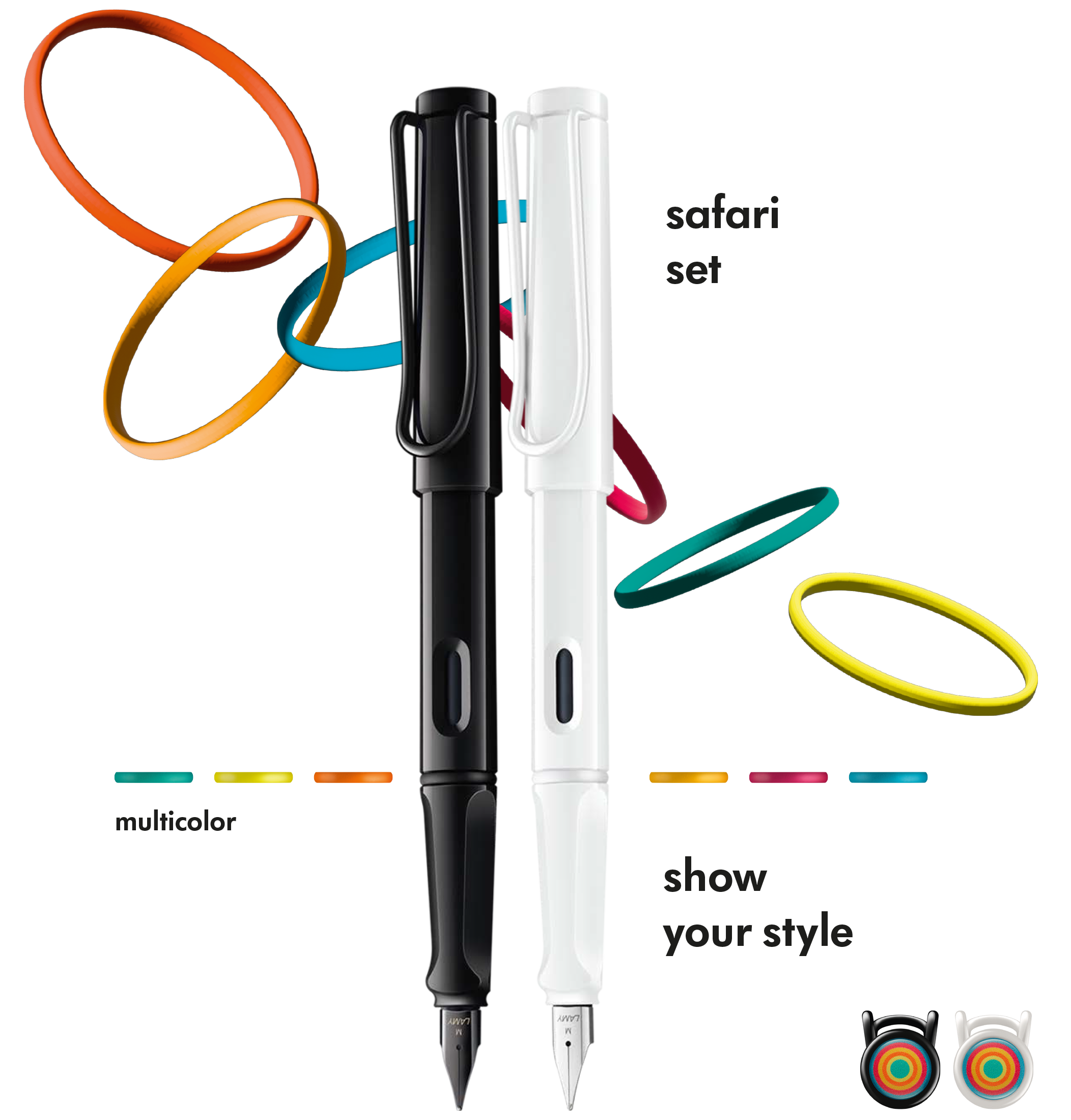 LAMY safari all black multicolor presentset