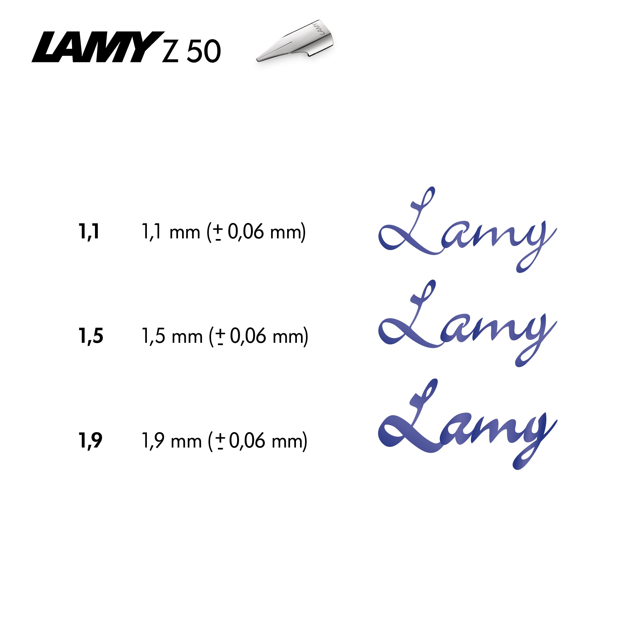 LAMY Z50 kalligrafisk spets i rostfritt stål