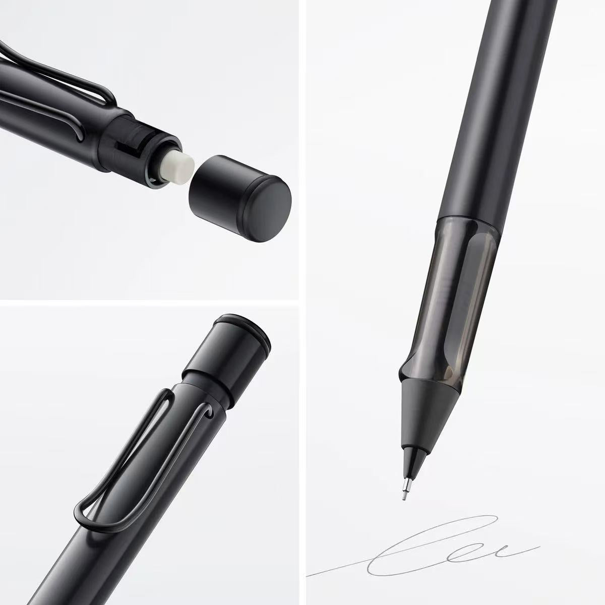lamy al-star black mechanical pencil with close-up images