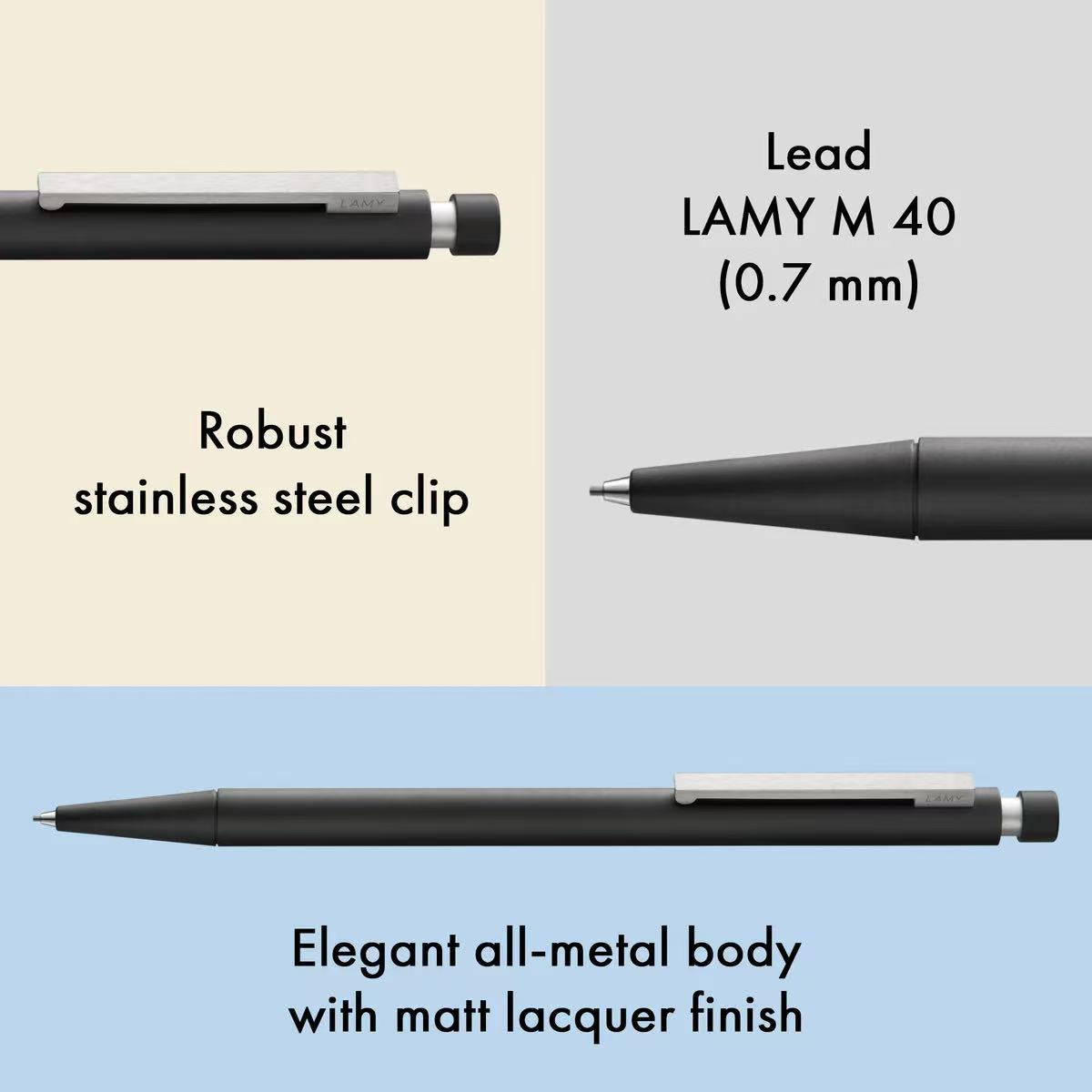 lamy cp 1 black mechanical pencil with details