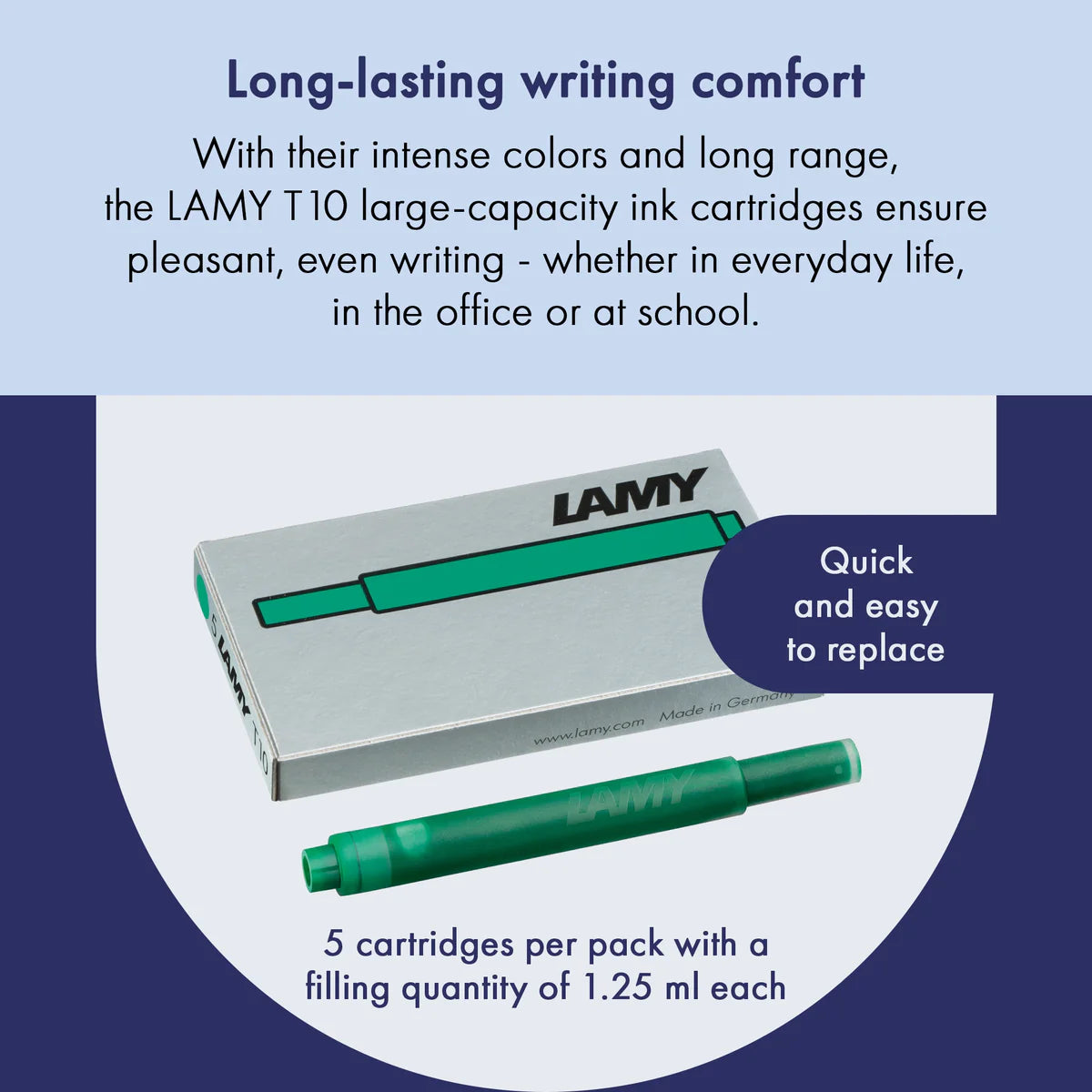 LAMY T10 ink cartridges - green