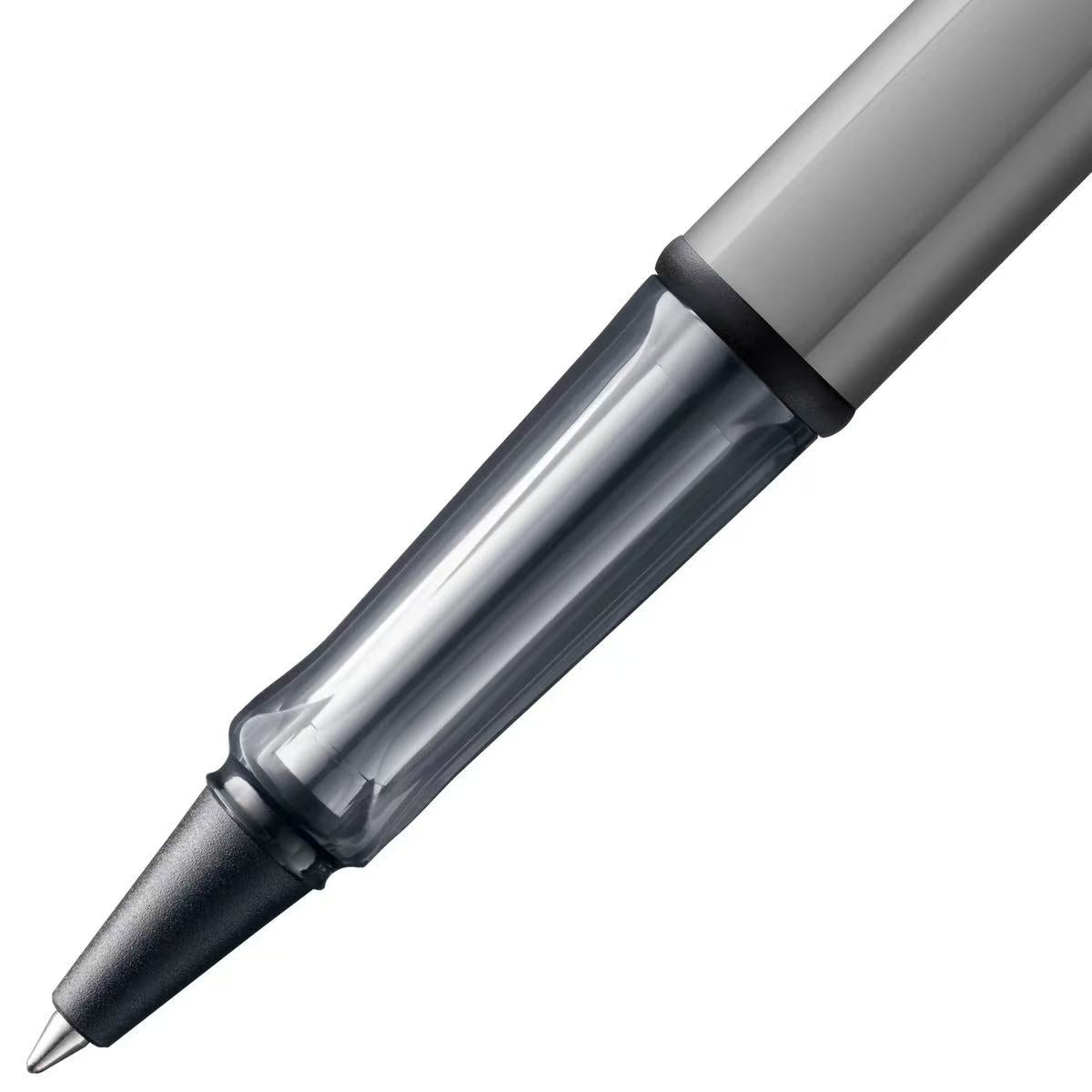 Close-up of a lamy al-star graphite rollerball pen