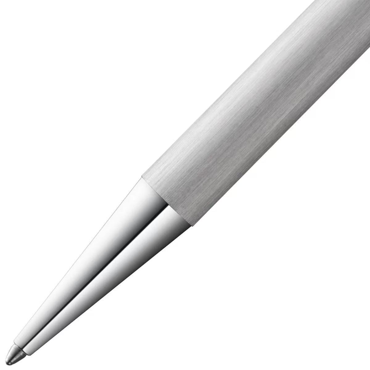 clsoe-up of lamy scala brushed ballpoint pen