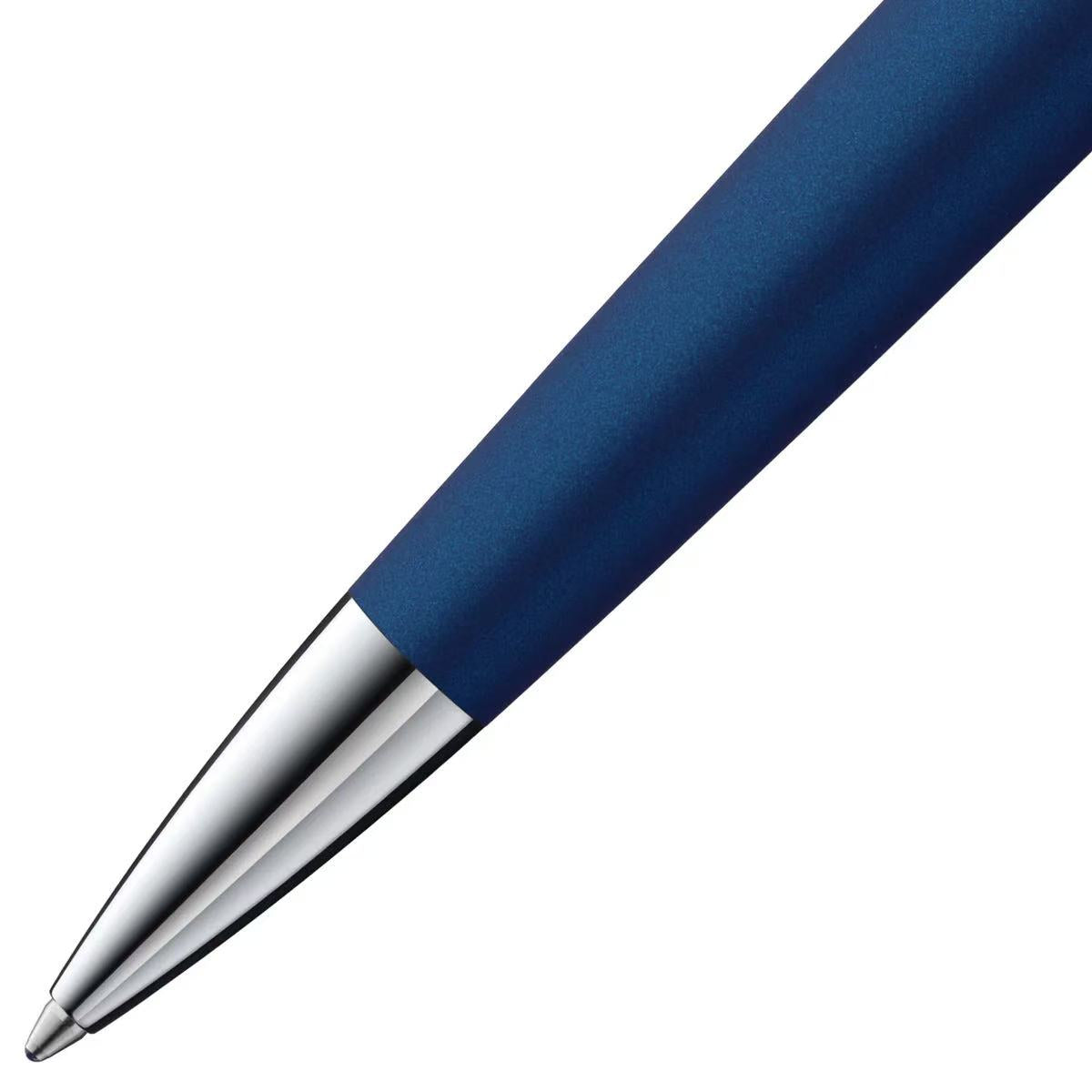 close-up of LAMY studio matt blue ballpoint pen