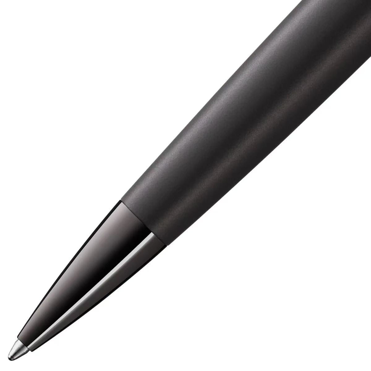close-up of LAMY studio lx all black ballpoint pen 