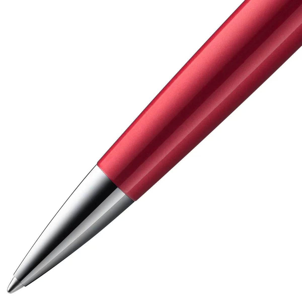 close-up of LAMY studio piano red ballpoint pen