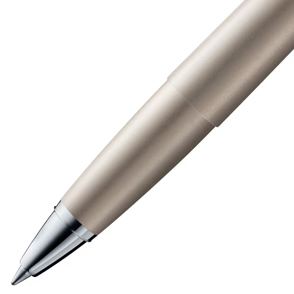 close-up of lamy studio palladium rollerball pen