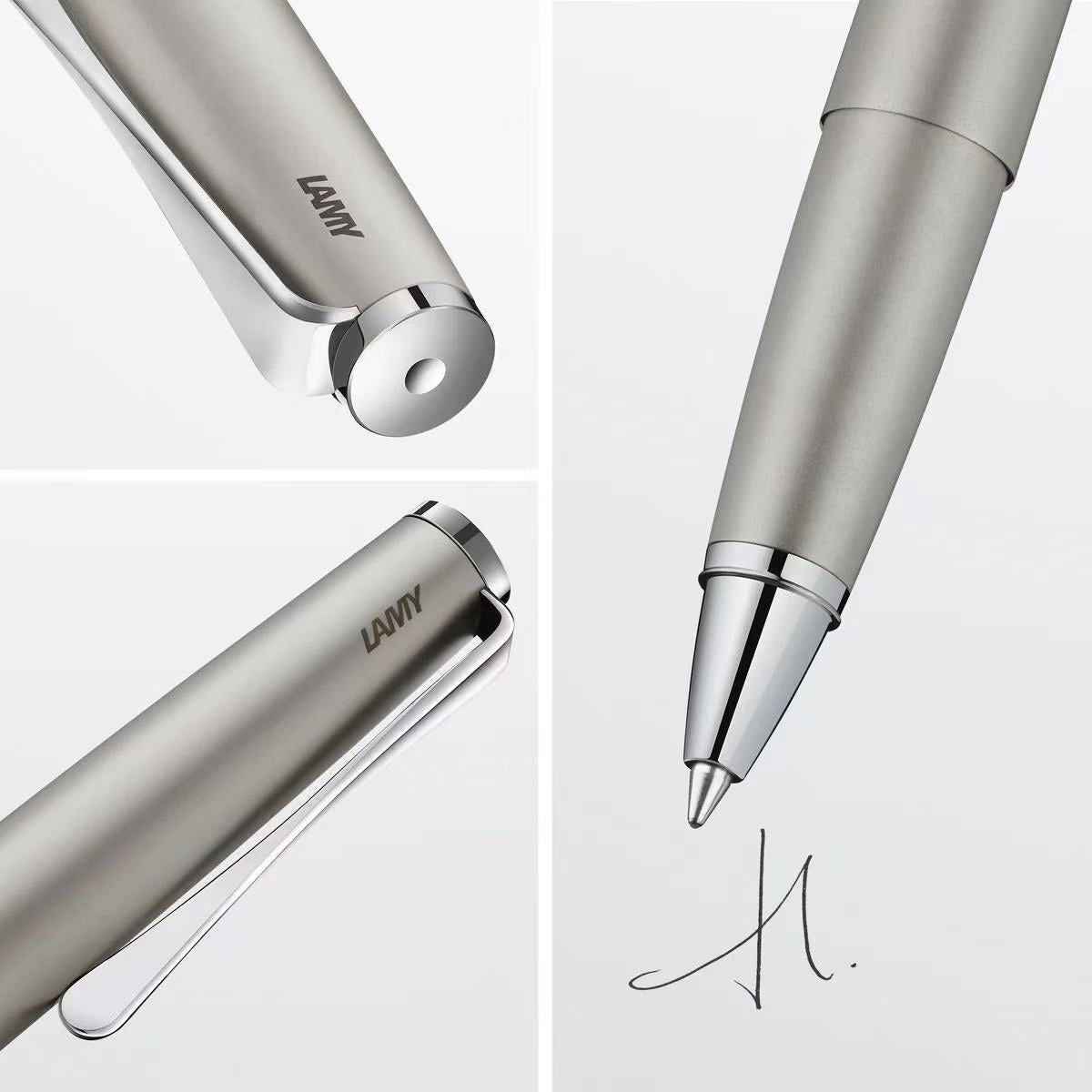 lamy studio palladium rollerball pen with details