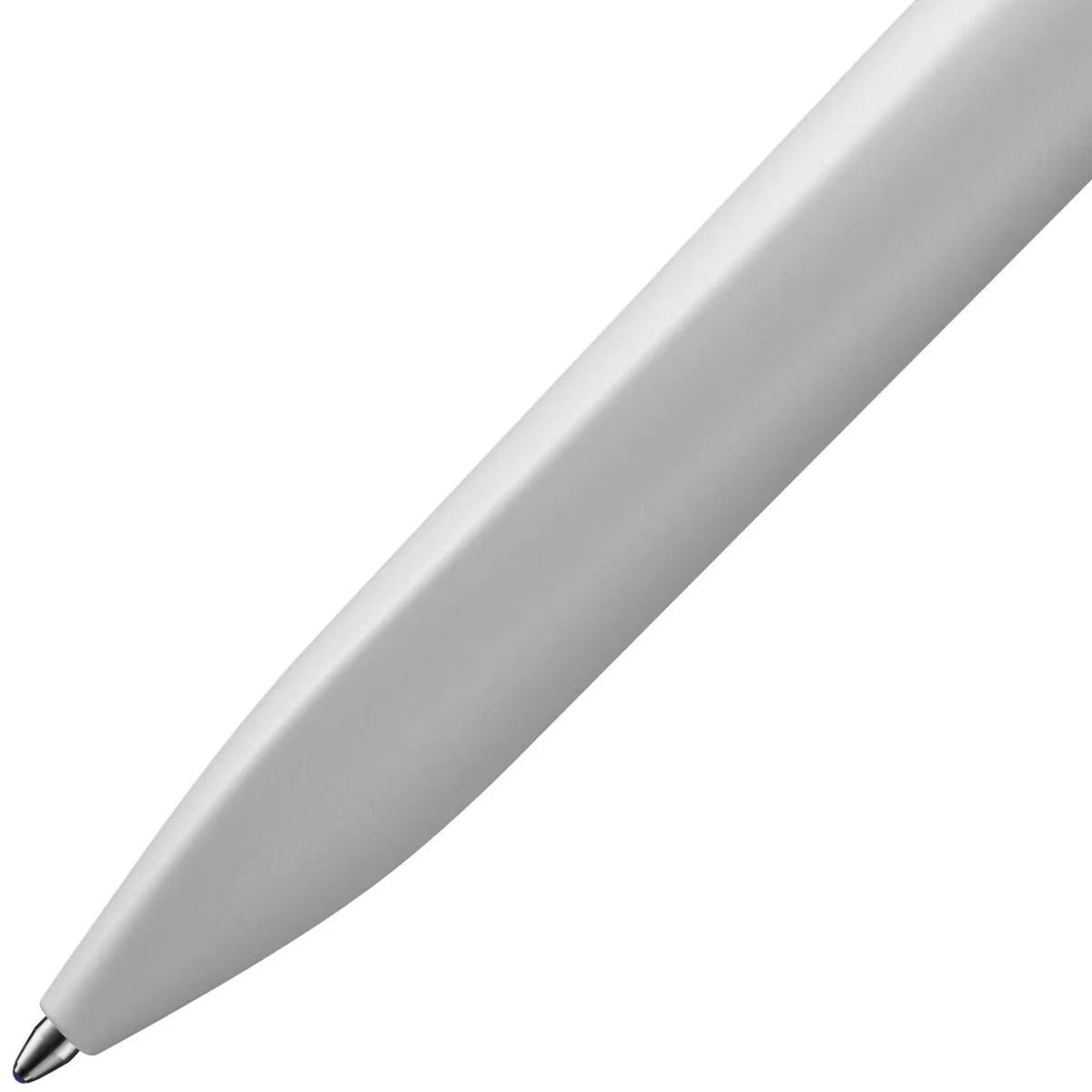 Close-up of a lamy xevo light grey ballpoint pen