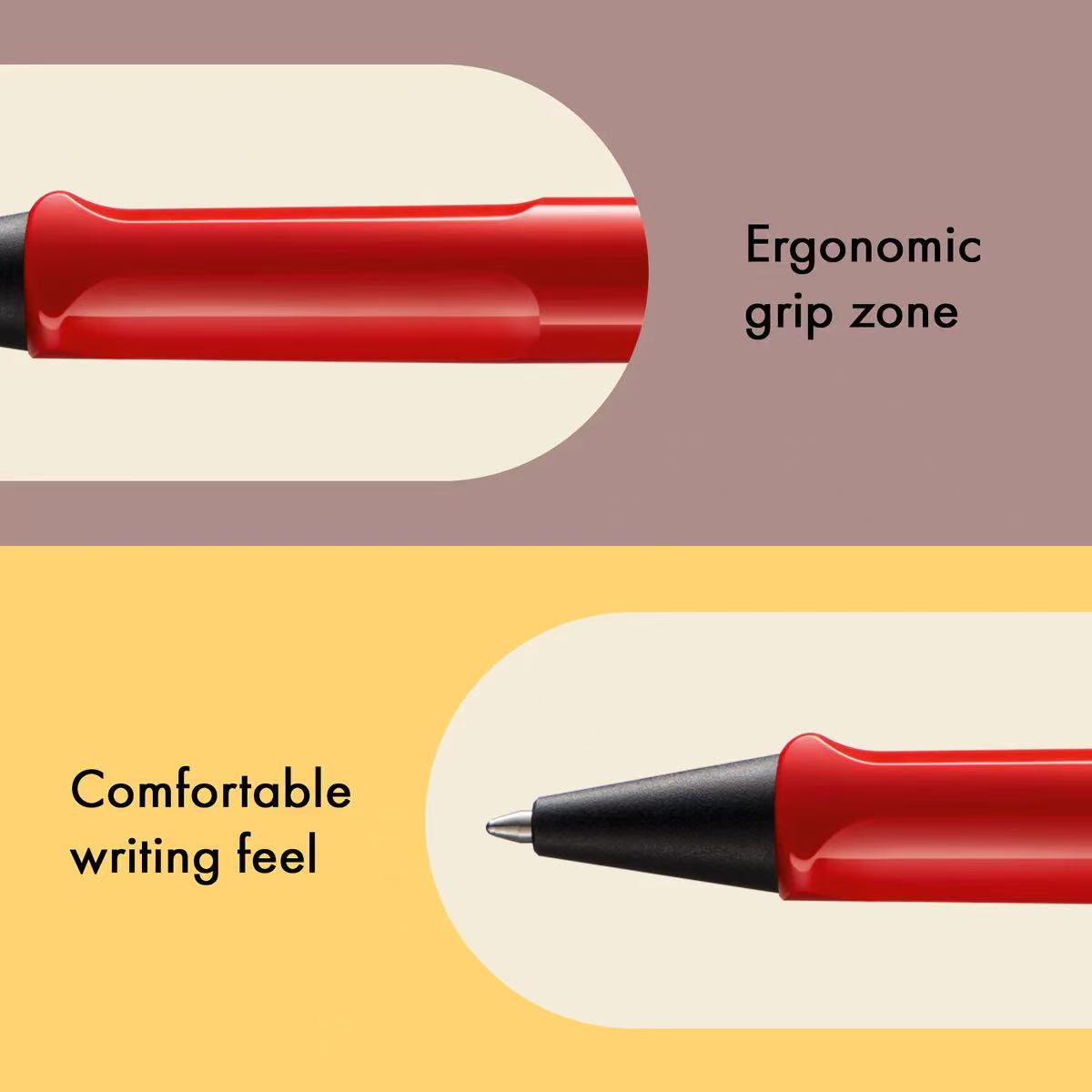 features of LAMY safari shiny red ballpoint pen