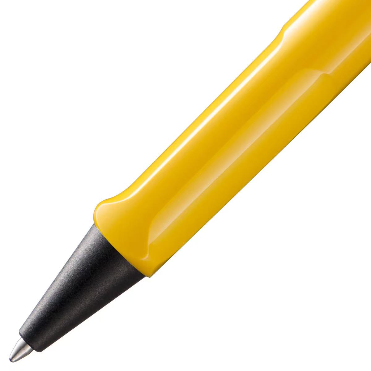 closeup of LAMY safari yellow ballpoint pen