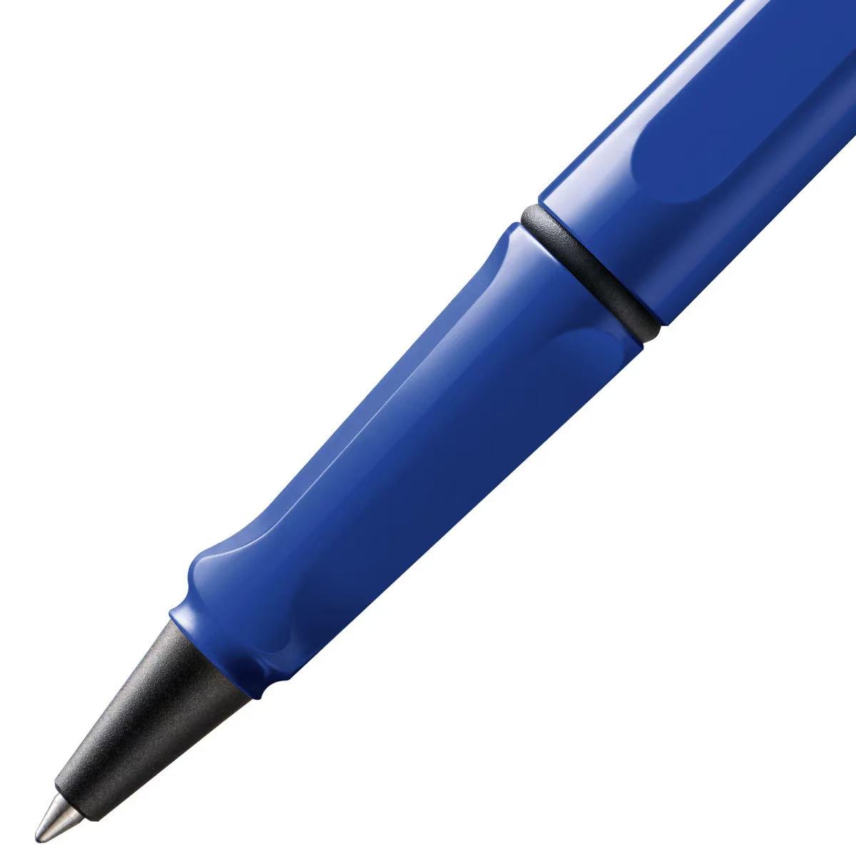 close-up of LAMY safari blue rollerball pen