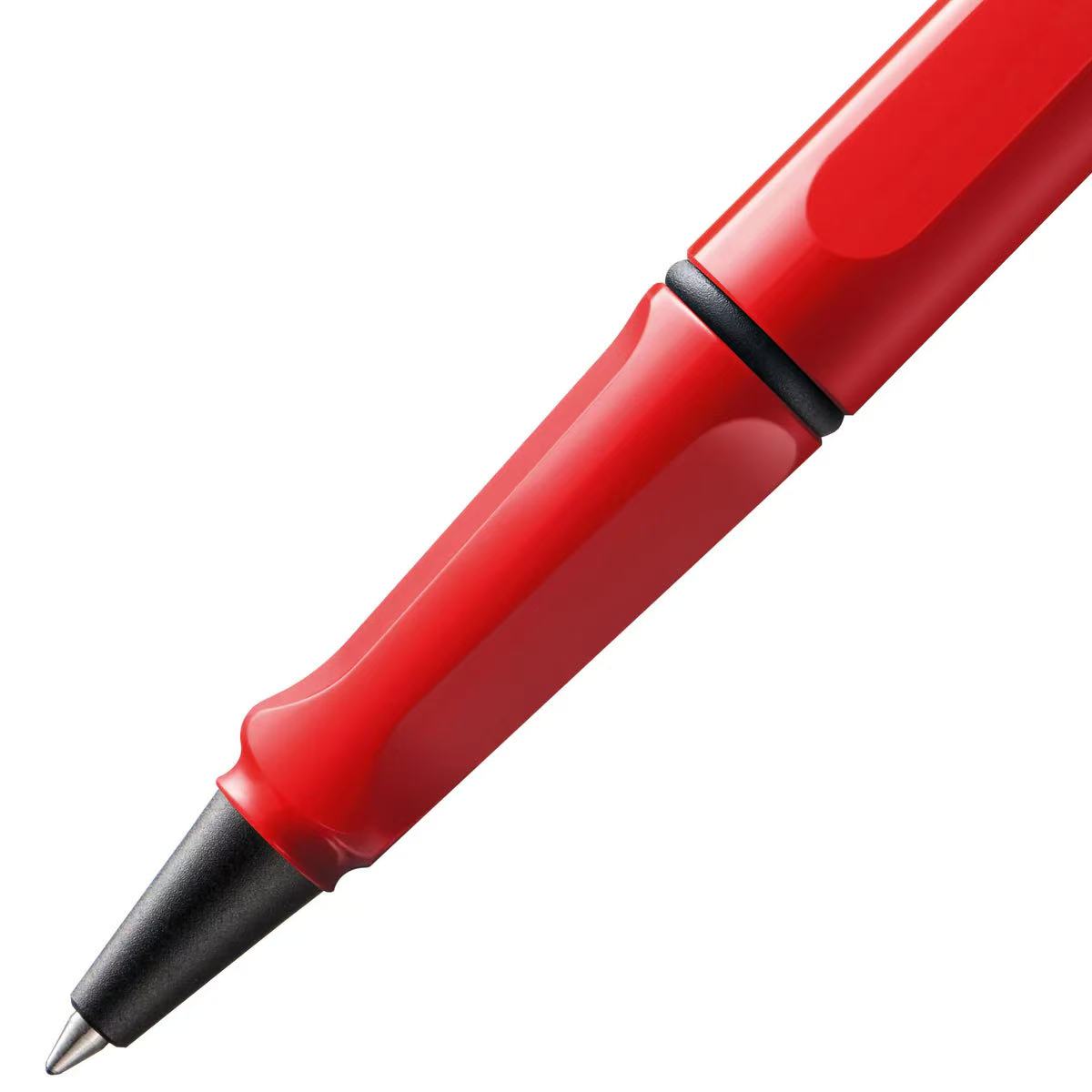 close-up of LAMY safari Red rollerball pen 